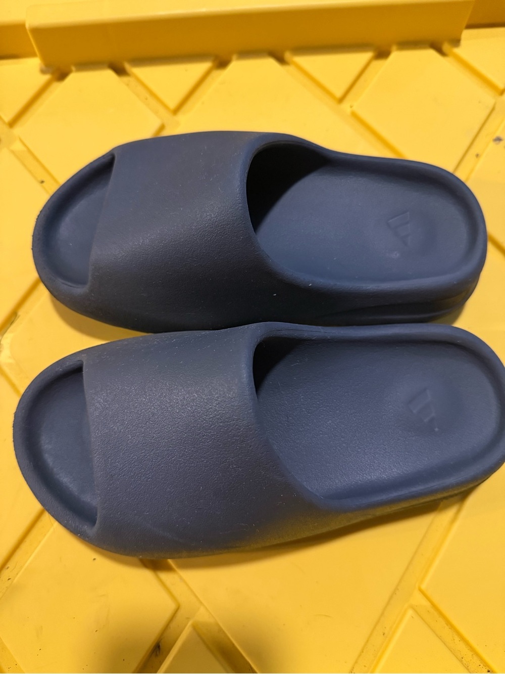 Yeezy Men’s Slate Blue Slide Sandals - Cushioned Single-Piece Design